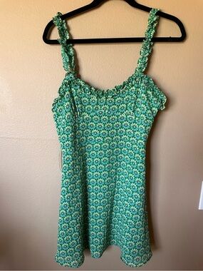 Zara Green Floral Dress|Size Large